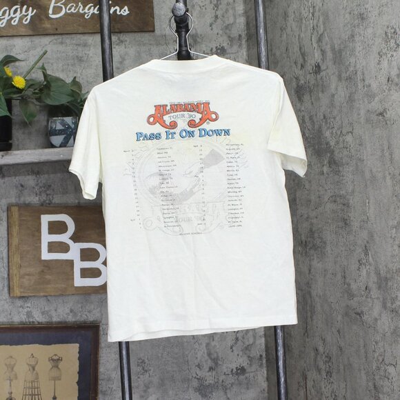 Heft Mens Vintage Alabama Pass It On Down Tour 90s Band Tee White M - Picture 2 of 5
